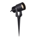 Fix antracytowy 3000K okrągły regulowany reflektor ogrodowy LED wbijany 7W IP65