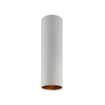 Rein biało-złota okrągła tuba sufitowa natynkowa GU10 Ø7cm wys. 25,5cm