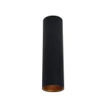 Rein czarno-złota okrągła tuba sufitowa natynkowa GU10 Ø7cm wys. 25,5cm