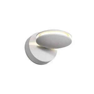 Pint biały Ø12cm LED 8W 192,7lm 3000K IP54 okrągły kinkiet zewnętrzny obrotowy 350°