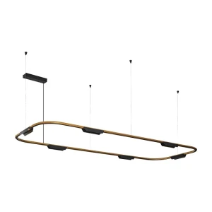 Core duża owalna złoto-czarna 162,8cm 38W 3000K CRI>90 TRIAC – lampa wisząca LED