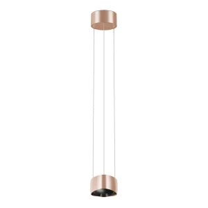 Aura różowe złoto okrągła lampa wisząca LED góra–dół Ø13,5cm 20W 3000K CRI>90 ściemnialna