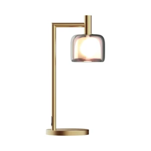 NALA matowy mosiądz 49,8cm E14 max 9W szklana lampa stołowa
