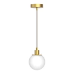 PERO 3 matowy mosiądz Ø13cm G9 max 8W kulista szklana lampa wisząca