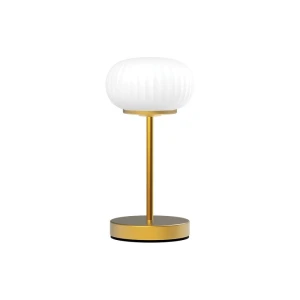 PERO 2 matowy mosiądz 28,6cm G9 max 8W szklana lampa stołowa