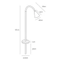 ROSE lampa ogrodowa wymiary 97cm z grotem 20cm i kloszem Ø5cm