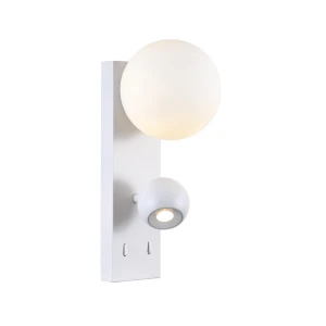 AIRA biały 30,3cm kinkiet G9 + LED 6W 3000K 460lm CRI>90 z 2 włącznikami IP20