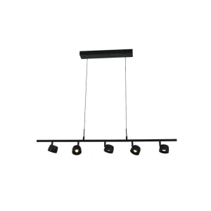 POP czarna lampa wisząca LED z 5 regulowanymi reflektorami 28W 3000K 1190lm