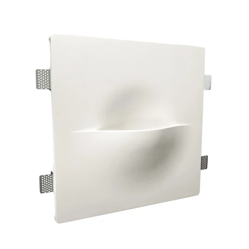DON biały kwadratowy kinkiet gipsowy G9 40×40cm z poziomym wycięciem