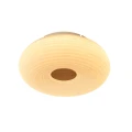 OAK biały plafon LED Ø35 cm z dekorem drewna