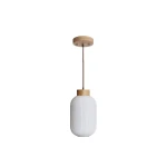 ALENA 2 biała z drewnem Ø20 cm podłużna lampa wisząca E27