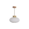 ALENA 1 biała spłaszczona lampa wisząca Ø30 cm