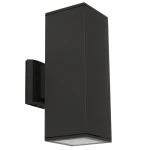 LET czarny prostokątny kinkiet 2×E27 30 cm IP54