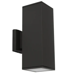 LET czarny prostokątny kinkiet 2×E27 30 cm IP54