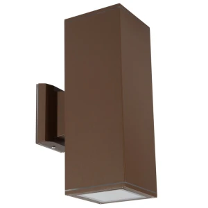 LET rdzawobrązowy prostokątny kinkiet 2×E27 30 cm IP54