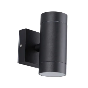 LET czarny cylindryczny kinkiet 2×GU10 14,5 cm IP54