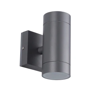 LET antracytowy cylindryczny kinkiet 2×GU10 14,5 cm IP54