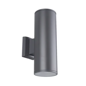 LET antracytowy cylindryczny kinkiet 2×E27 30 cm IP54