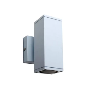 LET biały prostokątny kinkiet 2×GU10 16 cm IP54