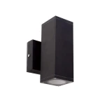 LET czarny prostokątny kinkiet 2×GU10 16 cm IP54