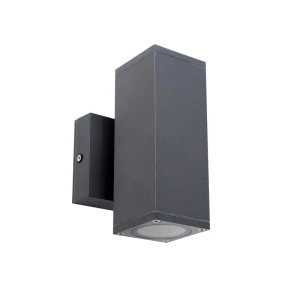LET antracytowy prostokątny kinkiet 2×GU10 16 cm IP54
