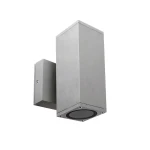 LET szary prostokątny kinkiet 2×GU10 16 cm IP54