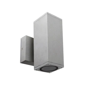 LET szary prostokątny kinkiet 2×GU10 16 cm IP54