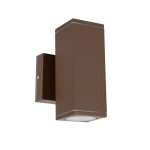 LET rdzawobrązowy prostokątny kinkiet 2×GU10 16 cm IP54