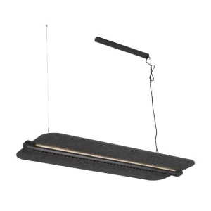MUTE 3 czarno-szara lampa wisząca akustyczna LED 132,2 cm 4000K DALI