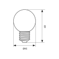 COLORS LED E27 G45 – ciepła biała 2700K – rysunek wymiarów 45 × 69 mm