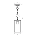 ZURICH lampa wisząca – wymiary 120 × 120 × 880 mm