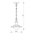 RIVIERA ciemnoszara lampa wisząca zewnętrzna E27 IP44 – rysunek wymiarowy
