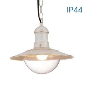 RIVIERA biało-złota lampa wisząca zewnętrzna E27 IP44