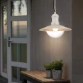 RIVIERA biało-złota lampa wisząca zewnętrzna E27 IP44 – aranżacja tarasu