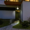 RIVIERA biało-złota lampa wisząca zewnętrzna E27 IP44 – aranżacja przy domu