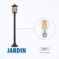 JARDIN kawowa lampa stojąca ogrodowa 100 cm E27 IP44 — oprawka E27 i wygląd lampy