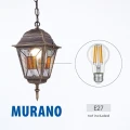 MURANO lampa wisząca zewnętrzna antyczny mosiądz E27 IP44 – oprawka E27