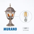 MURANO lampa stojąca ogrodowa antyczny mosiądz 42 cm E27 IP44 – oprawka E27