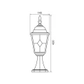 MURANO lampa stojąca ogrodowa antyczny mosiądz 42 cm E27 IP44 – rysunek wymiarowy