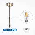 MURANO latarnia ogrodowa trójramienna antyczny mosiądz 209 cm 3×E27 IP44 – oprawki E27