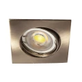 EVE kwadratowe regulowane oczko chrom szczotkowany GU10 8,2 cm – detal z przykładową żarówką