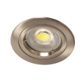 EVE okrągłe oczko sufitowe chrom szczotkowany GU10 7,8 cm – detal z przykładową żarówką