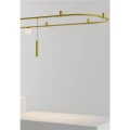 LOOP PE – złoto-czarny moduł z lampą wiszącą LED 60cm – detal połączenia z systemem