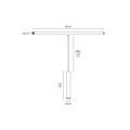 LOOP PE – złoto-czarny moduł z lampą wiszącą LED 60cm – rysunek wymiarowy