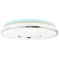 Lampa sufitowa VISITATION Biało-srebrna LED 32W Barwa światła zmienna 3000-6000K RGB ściemnialna z pilotem z tylnym podświetleniem Brilliant G97044/58 | 4004353359972 noxbox lampynox www.lampynox.pl