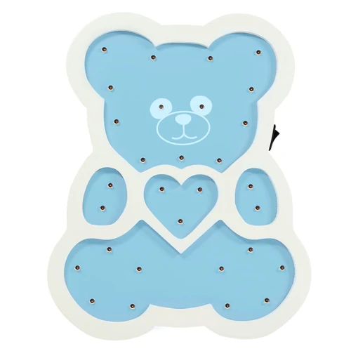 Miś niebieski lampka drewniana Polux 310651  5901508310651 lampynox noxbox lampynox.pl 1.jpg