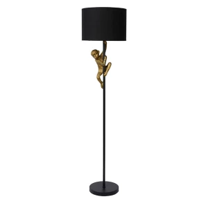 EXTRAVAGANZA CHIMP Czarny | Złoty śr. 35cm. E27 Lampa podłogowa stojąca Lucide 10702/81/30