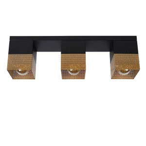 RENATE Złoty mat | Czarny 3xE27 Lampa sufitowa Lucide 21123/03/02