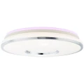 Lampa sufitowa VISITATION Biało-srebrna LED 32W Barwa światła zmienna 3000-6000K RGB ściemnialna z pilotem z tylnym podświetleniem Brilliant G97044/58 | 4004353359972 noxbox lampynox www.lampynox.pl