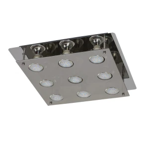 Naomi Kwadrat Przydymiony Chrom 9xGU10 Lampa sufitowa Rabalux 2643